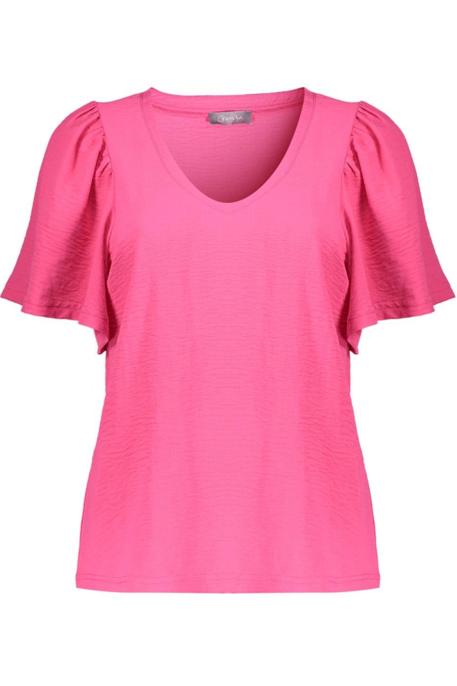 CRINKLE T SHIRT MET VLINDERMOUWEN 53352 21 000451 RASPBERRY